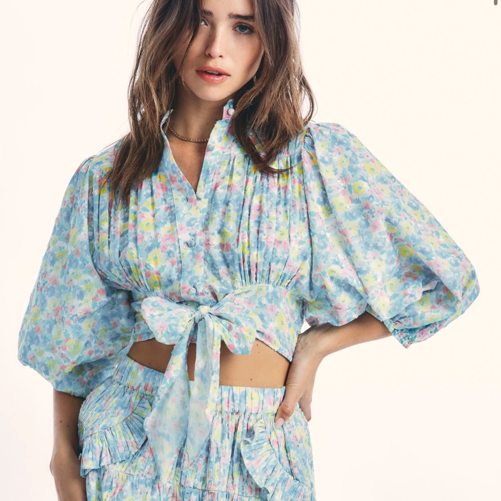 LoveShackFancy Triste Crop Top